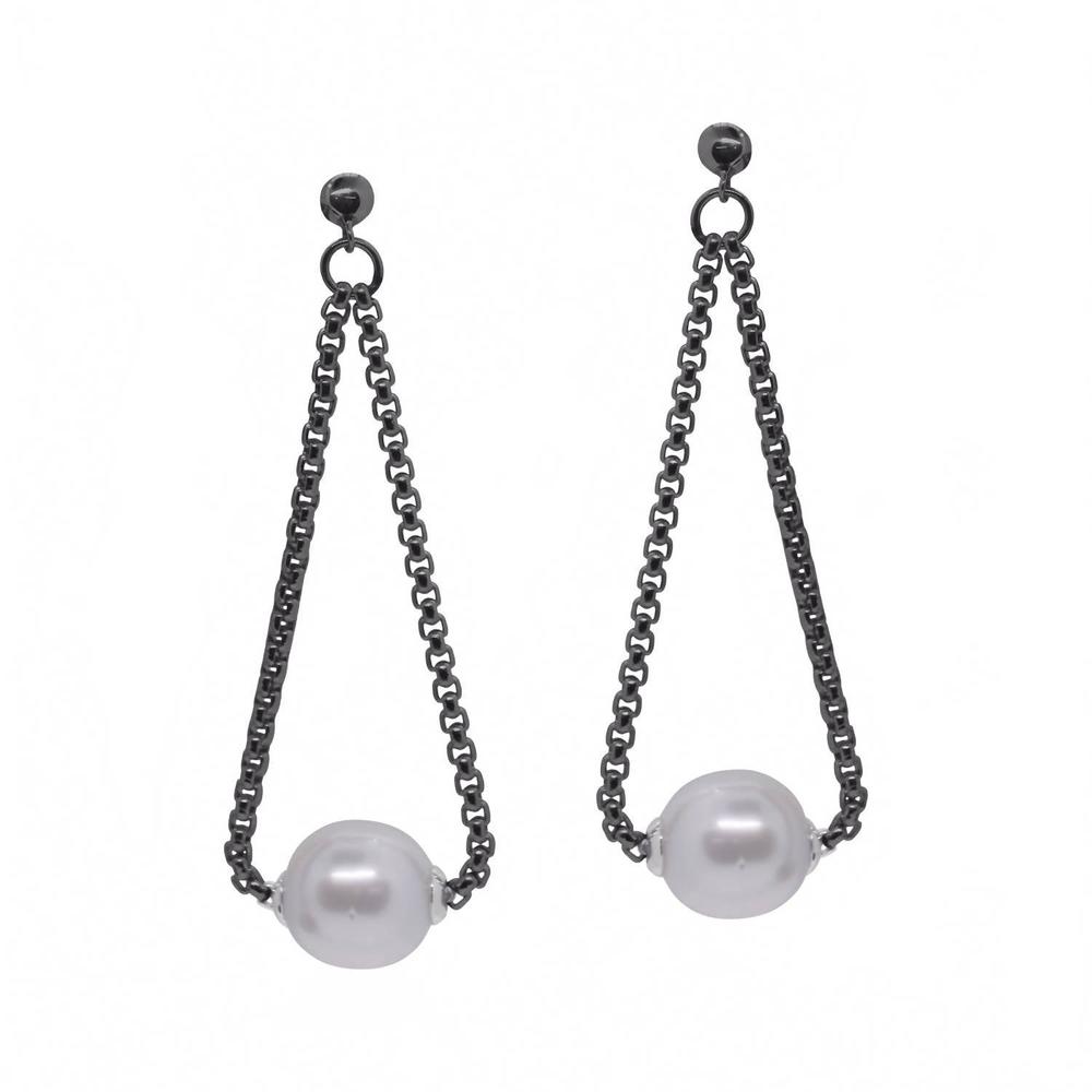 NEW ALOR south sea pearl chain earring in black